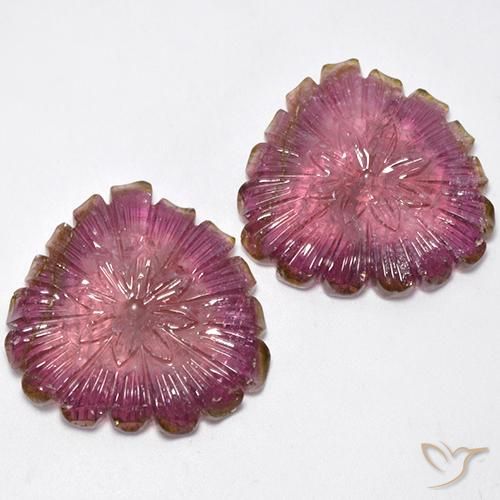 77.16 ct natürliche Zweifarbig Turmalin-Edelsteine, Blumen-Schliff, Transparent
