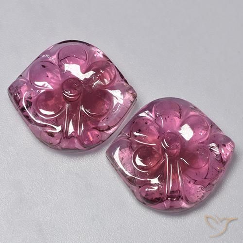 24.38ctw Natürlicher rötlich-lila Turmalin, Blumen-Schliff, Transparent