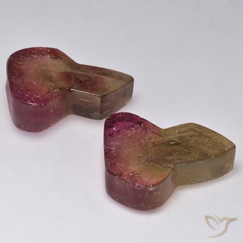 33.04 ct natürliche Zweifarbig Turmalin-Edelsteine, Fantasie, Transparent