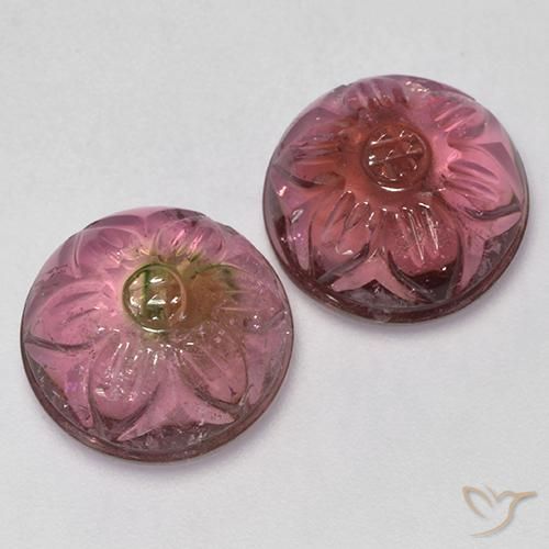 13.03ctw Natürlicher Dunkelpink Turmalin, Blumen-Schliff, Transparent