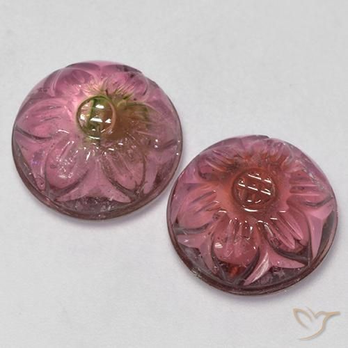 13.03 ct natürliche Dunkelpink Turmalin-Edelsteine, Blumen-Schliff, Transparent