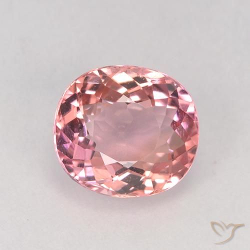1.61ct Natürlicher hellrosa Turmalin, Oval, VVS-VS