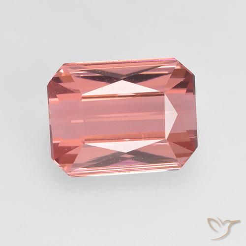 1.38ct Natürlicher rötlich-rosa Turmalin, Smaragdschliff, VVS-VS