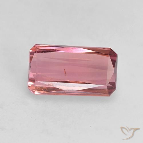 1.36ct Natürlicher orange-rosa Turmalin, Smaragdschliff, VS