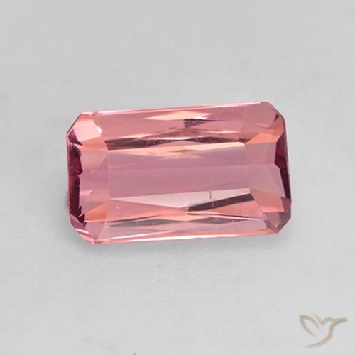1.08ct Natürlicher Dunkelorangerosa Turmalin, Smaragdschliff, VVS-VS