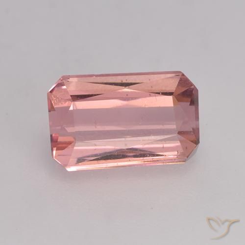 1.35ct Natürlicher orange-rosa Turmalin, Smaragdschliff, VS