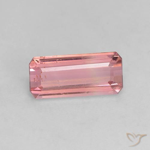 1.33ct Natürlicher orange-rosa Turmalin, Smaragdschliff, VS