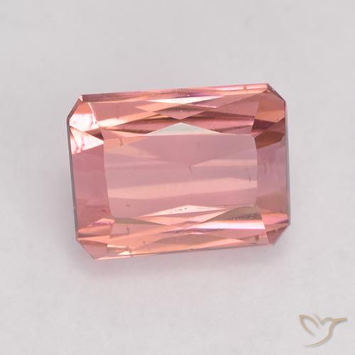 1.45ct Natürlicher Mittel-Hellrosa Turmalin, Smaragdschliff, VS