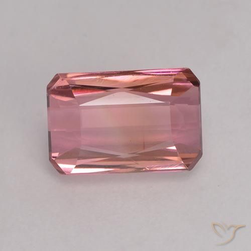 1.25ct Natürlicher Dunkelorangerosa Turmalin, Smaragdschliff, VVS-VS