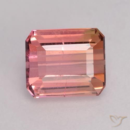 1.10ct Natürlicher rötlich-rosa Turmalin, Smaragdschliff, VS-SI