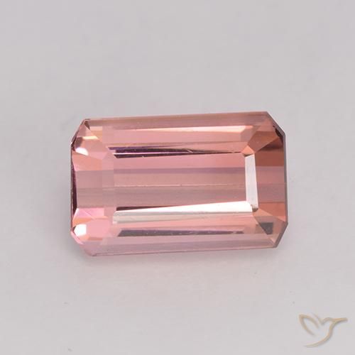 1.83ct Natürlicher orange-rosa Turmalin, Smaragdschliff, VVS-VS
