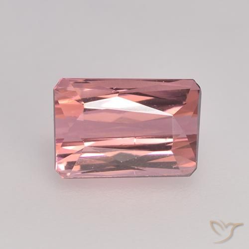 1.48ct Natürlicher orange-rosa Turmalin, Smaragdschliff, VVS-VS