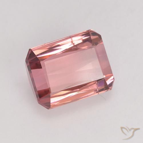 9,17 ctw natürlicher orange-rosa Turmalin, Oktagonschliff, VS-SI