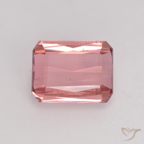 1.28ct Natürlicher Dunkelorangerosa Turmalin, Smaragdschliff, VVS-VS