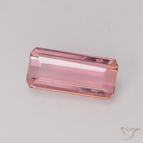 1.09ct Natürlicher orange-rosa Turmalin, Smaragdschliff, VS