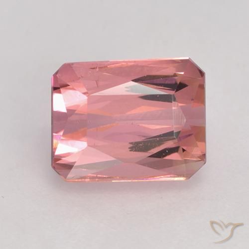1.61ct Natürlicher orange-rosa Turmalin, Smaragdschliff, VVS-VS
