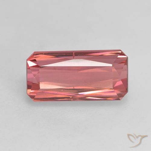 3.90ct Natürlicher rötlich-rosa Turmalin, Smaragdschliff, VS-SI