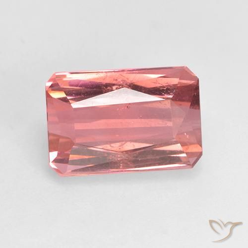 2.38ct Natürlicher Dunkelorangerosa Turmalin, Smaragdschliff, VS