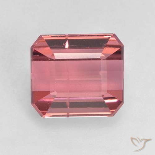 2.43ct Natürlicher rötlich-rosa Turmalin, Smaragdschliff, SI