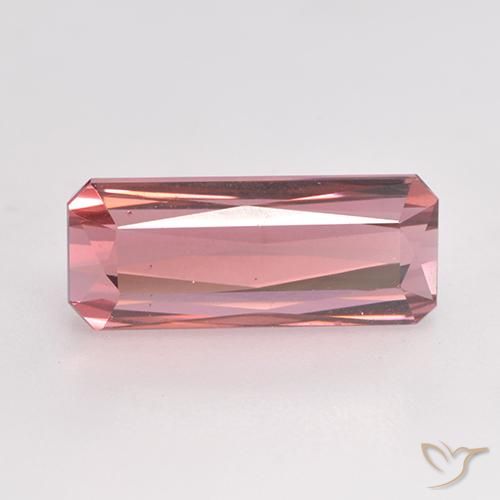 3.39ct Natürlicher orange-rosa Turmalin, Smaragdschliff, VVS-VS