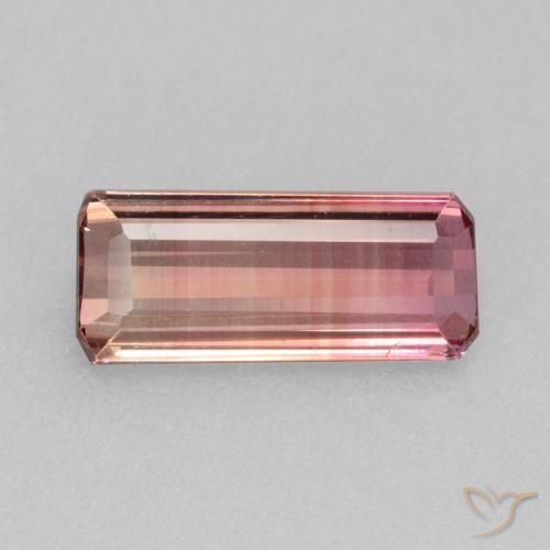 1.49ct Natürlicher orange-rosa Turmalin, Smaragdschliff, VS