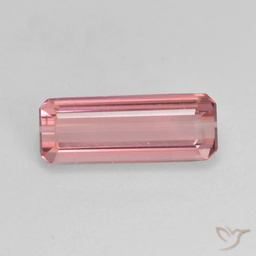 1.54ct Natürlicher Dunkelorangerosa Turmalin, Smaragdschliff, VS