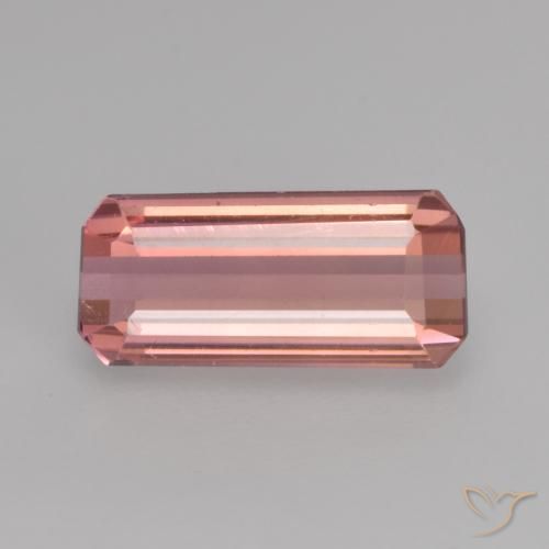 1.44ct Natürlicher orange-rosa Turmalin, Smaragdschliff, VVS-VS