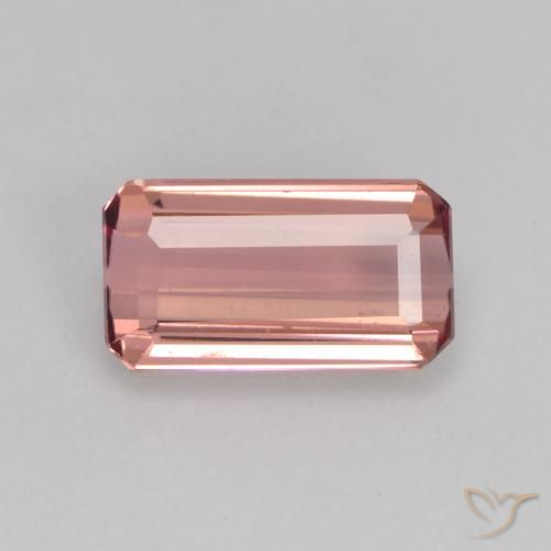 1.15ct Natürlicher orange-rosa Turmalin, Smaragdschliff, VVS-VS