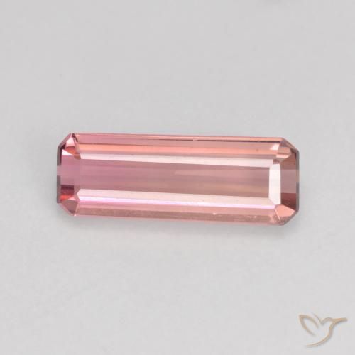 0.90ct Natürlicher Light Candy Apfelrot Turmalin, Smaragdschliff, VS