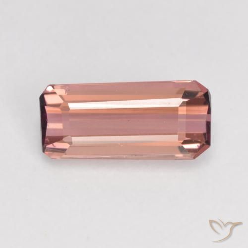 0.92ct Natürlicher rose-rosa Turmalin, Smaragdschliff, VS