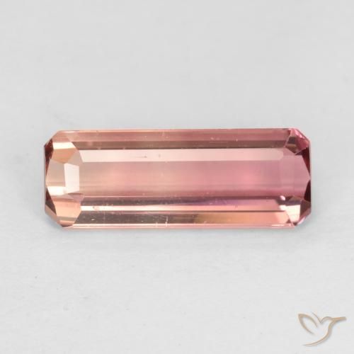 1.53ct Natürlicher orange-rosa Turmalin, Smaragdschliff, VS