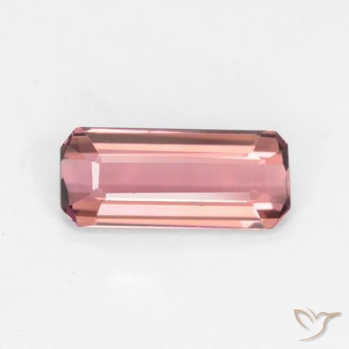 1.37ct Natürlicher orange-rosa Turmalin, Smaragdschliff, VS