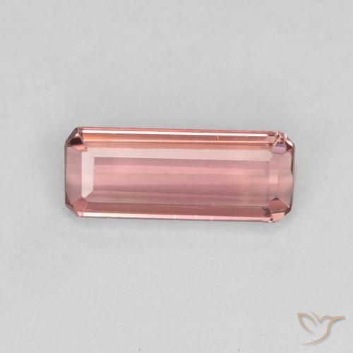 1.02ct Natürlicher orange-rosa Turmalin, Smaragdschliff, VS-SI