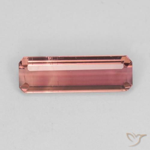 1.40ct Natürlicher orange-rosa Turmalin, Smaragdschliff, VS-SI