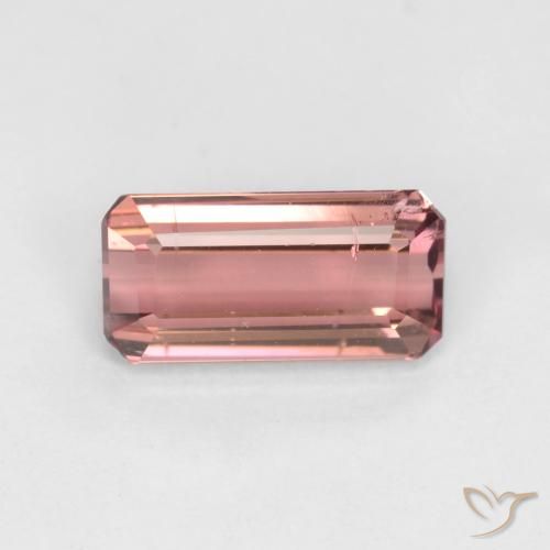 1.42ct Natürlicher orange-rosa Turmalin, Smaragdschliff, SI