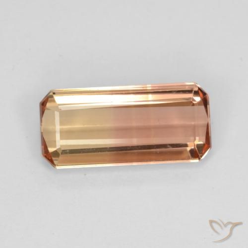 2.02ct Natürlicher Zweifarbig Turmalin, Smaragdschliff, VS