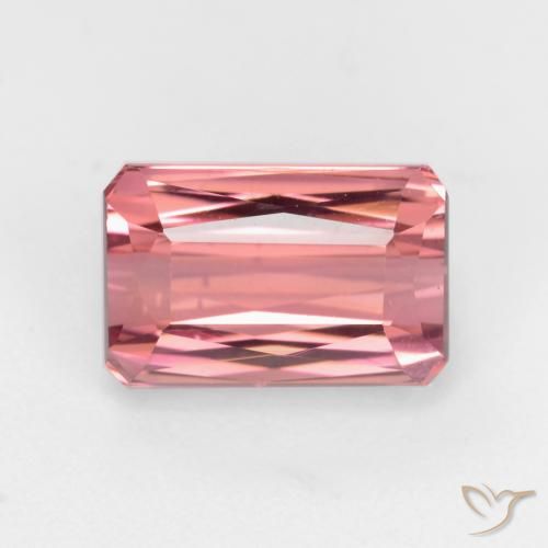 2.32ct Natürlicher orange-rosa Turmalin, Smaragdschliff, VS-SI