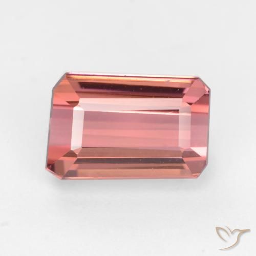 2.77ct Natürlicher orange-rosa Turmalin, Smaragdschliff, VVS-VS