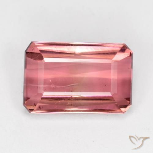 4.74ct Natürlicher rötlich-rosa Turmalin, Smaragdschliff, SI