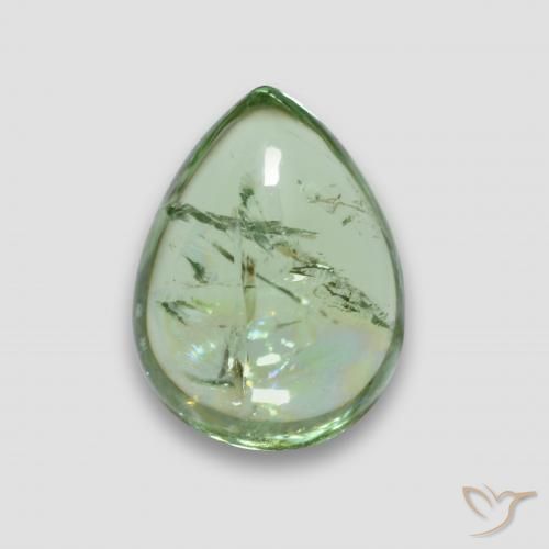 4.19ct Natürlicher Warmes Grün Turmalin, Birnenform, Transparent