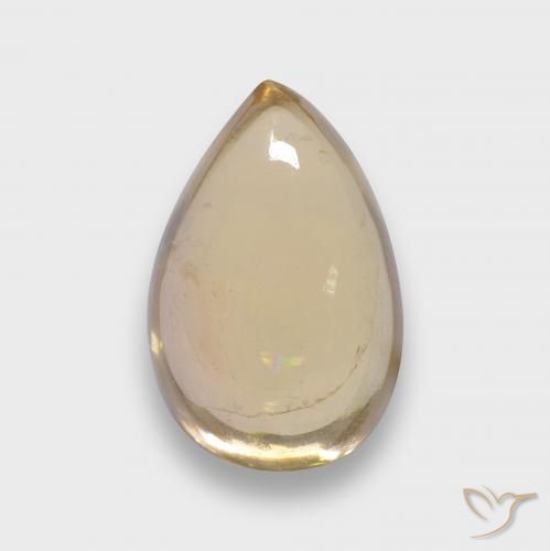 2.42ct Natürlicher hellgolden Turmalin, Birnenform, Transparent