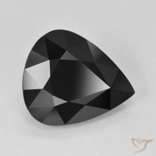 7.95ct Natürlicher Schörl Turmalin, Birnenform, Lichtundurchlässig