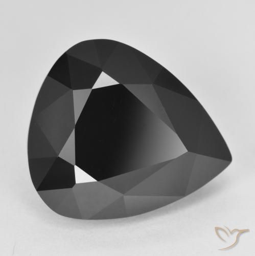 12.95ct Natürlicher Schörl Turmalin, Birnenform, Lichtundurchlässig