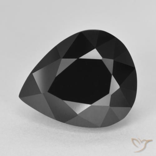 8.44ct Natürlicher Schörl Turmalin, Birnenform, Lichtundurchlässig