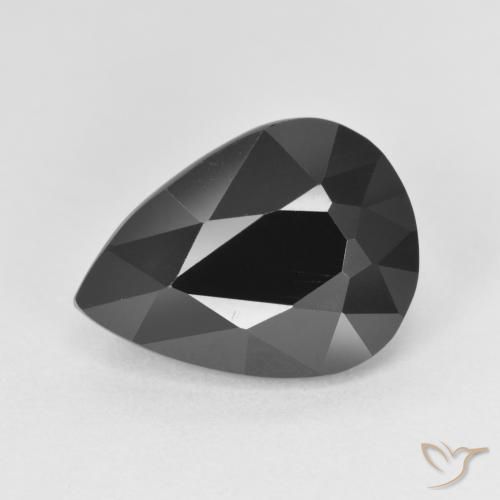 6.14ct Natürlicher Schörl Turmalin, Birnenform, Lichtundurchlässig