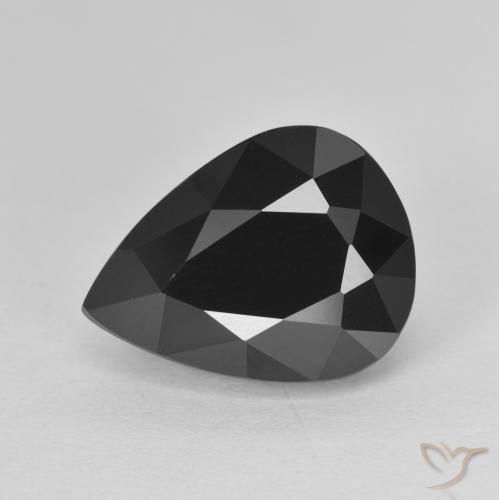 7.27ct Natürlicher Schörl Turmalin, Birnenform, Lichtundurchlässig