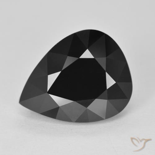 10.38ct Natürlicher Schörl Turmalin, Birnenform, Lichtundurchlässig
