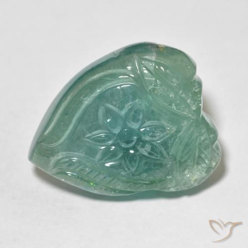30.06ct Natürlicher grün-blau Turmalin, Blumen-Schliff, Transparent