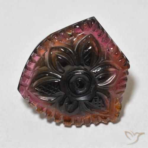 19.89ct Natürlicher Mehrfarbig Turmalin, Blumen-Schliff, Transparent