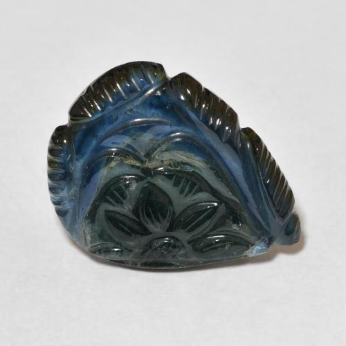 10.12ct Natürlicher Blau-grün Turmalin, Blumen-Schliff, Transparent, Photo A